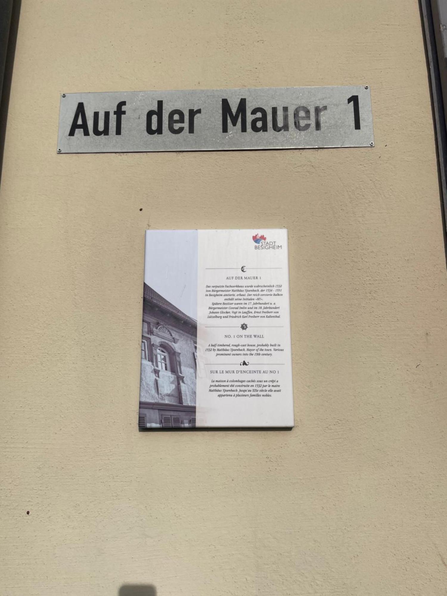 Gaestezimmer An Der Stadtmauer Besigheim Exterior foto